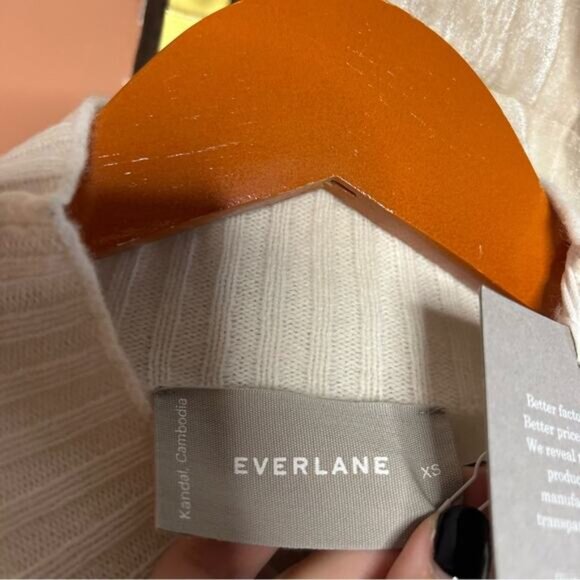 Everlane The Good Merino Wool Mockneck Sweater Cream White Bone NWT Size XS - Picture 5 of 7